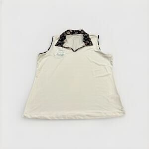 Izod Golf Womens White Performance Sleeveless Tank Top Shirt Size L NWT $56